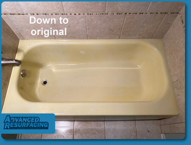 A partially restored bathtub
